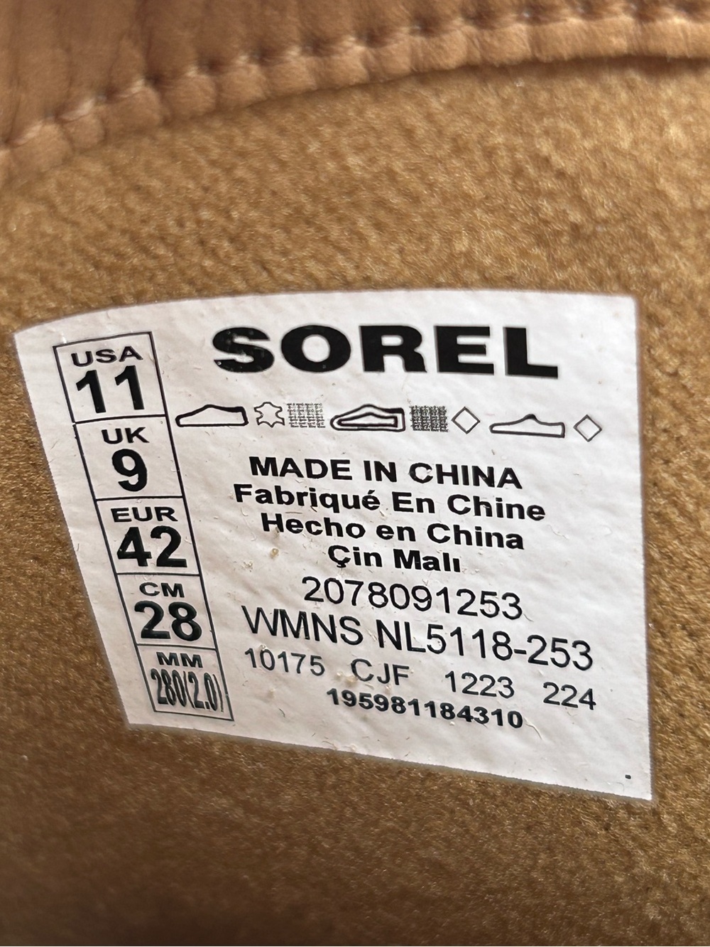 Sorel Caribou X Heel Chelsea Waterproof Ankle Boots Tawny Buff Size 11 NWB - Picture 11 of 13